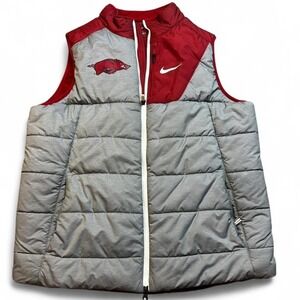 Arkansas Razorbacks Nike full zip sportswear puffer‎ vest size large